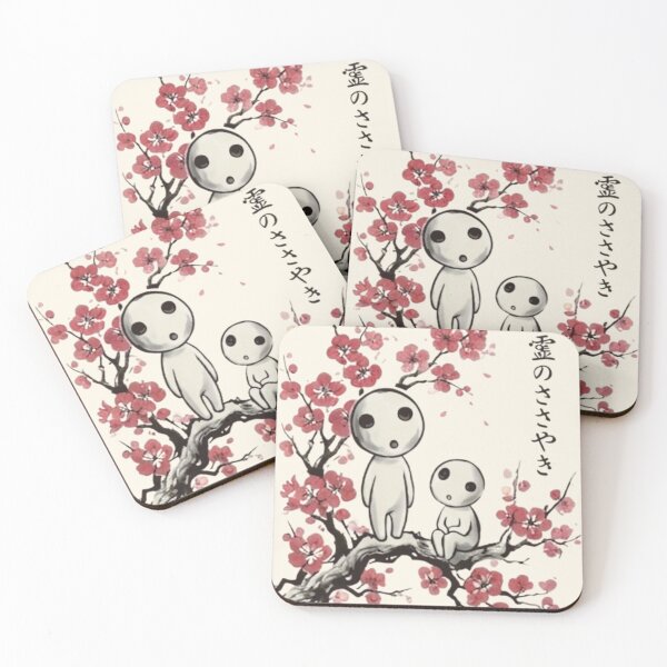 Item preview, Two Kodama Spirits on Cherry Blossom Branch designed and sold by Fictio ⭐​⭐​⭐​⭐​⭐​.