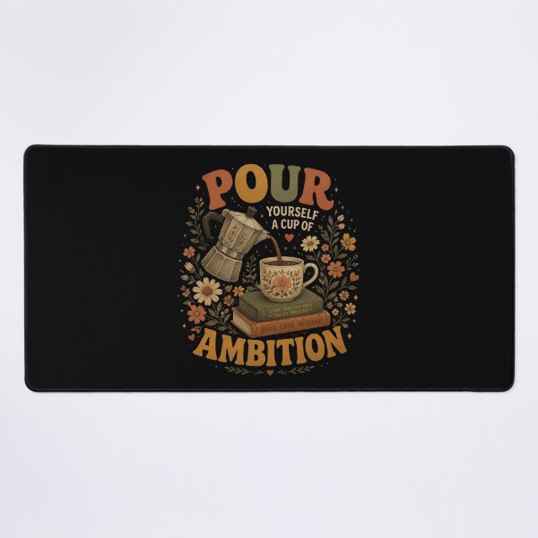 Item preview, Pour Yourself a Cup of Ambition Coffee Books Motivation Vintage Floral designed and sold by Zizo-DR44.