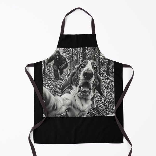 Item preview, Basset Hound Selfie Running from Bigfoot Funny Forest Boys Girls Youth Teen designed and sold by MarcelColl.