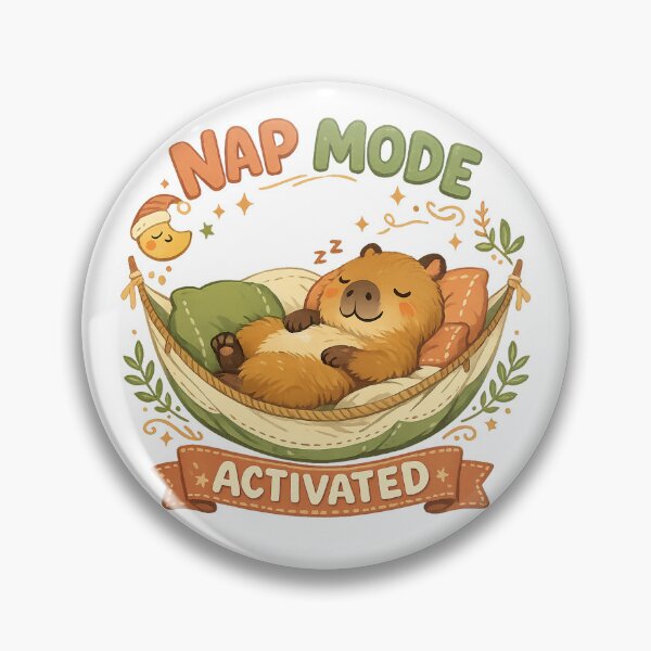 Item preview, Nap Mode Activated Cute Capybara Sleeping Hammock Cozy Animal Art designed and sold by inkoutninja.