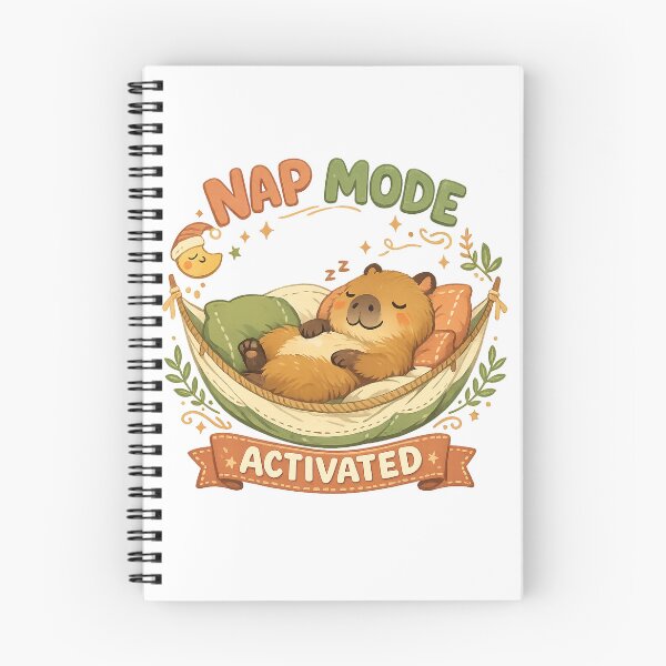 Item preview, Nap Mode Activated Cute Capybara Sleeping Hammock Cozy Animal Art designed and sold by inkoutninja.