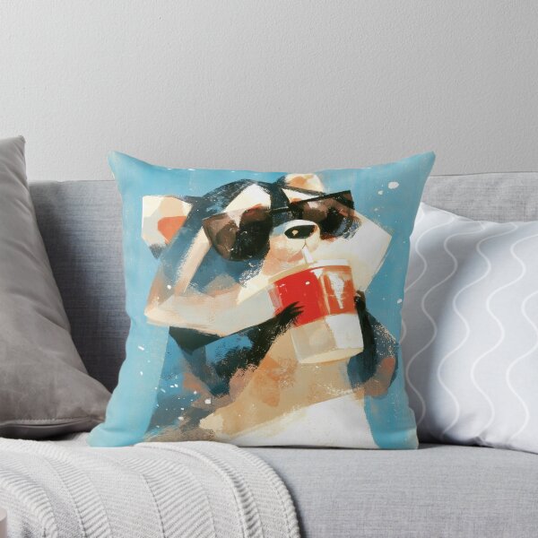 Item preview, Cool Raccoon With Summer Drink designed and sold by Dusk Atelier.