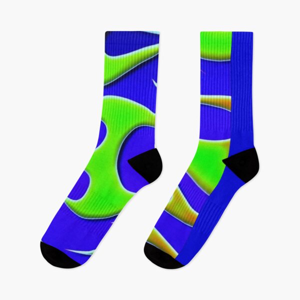 Item preview, Wacky Pomo Frutiger Aero Green Flames Pattern | Cyber Y2K Lime & Royal Blue Flame Aesthetic designed and sold by BrontesWhimsyStore.