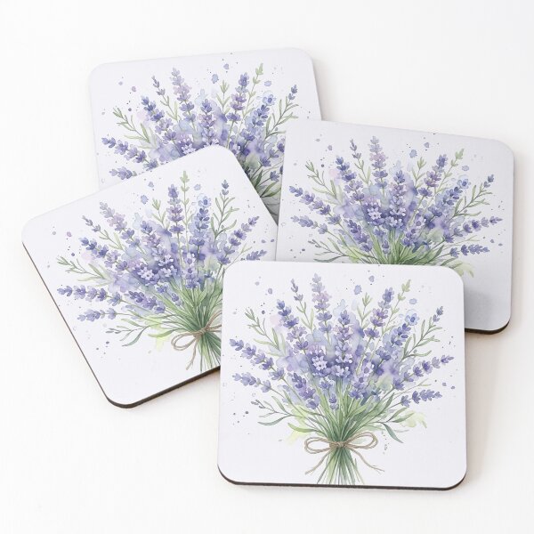 Item preview, Lavender Flower Bouquet Watercolor Purple Botanical Floral Art designed and sold by ChubbyGoong.