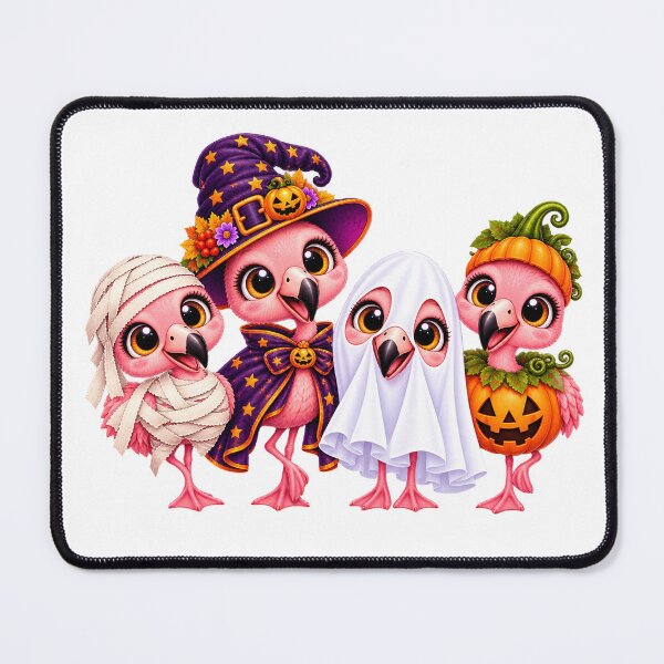 Item preview, Flamingo Pumpkin Halloween Flamingoes witch designed and sold by QuiteOrbit.