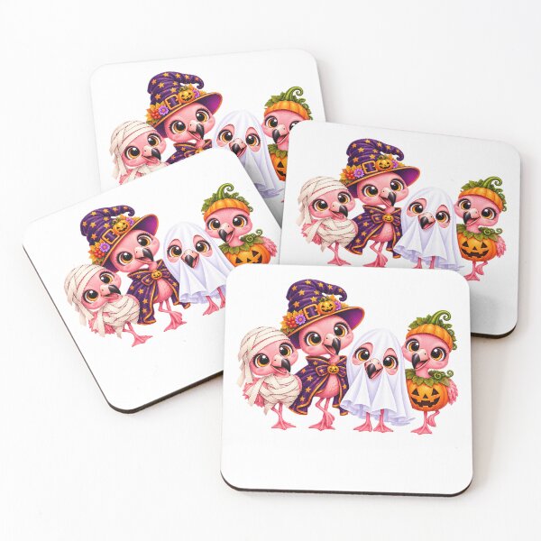 Item preview, Flamingo Pumpkin Halloween Flamingoes witch designed and sold by QuiteOrbit.