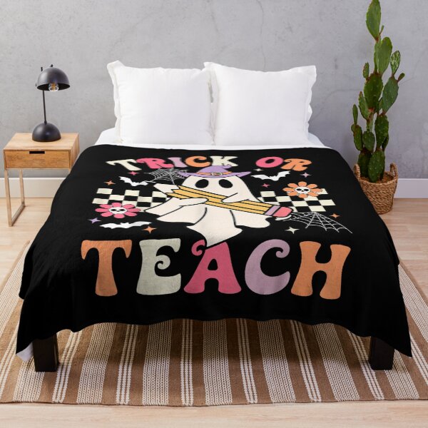 Item preview, Trick Or Teach Groovy Teacher Halloween Retro Floral Ghost designed and sold by River Silva.