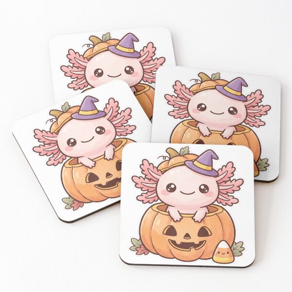 Item preview, Axolotl Witch Pumpkin Halloween Cute Kawaii designed and sold by DofinaSur.