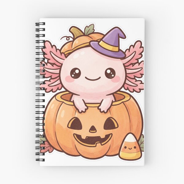 Item preview, Axolotl Witch Pumpkin Halloween Cute Kawaii designed and sold by DofinaSur.