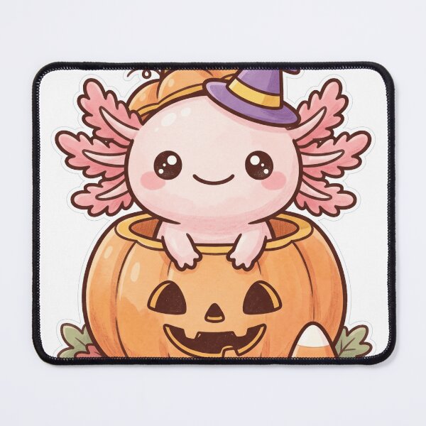 Item preview, Axolotl Witch Pumpkin Halloween Cute Kawaii designed and sold by DofinaSur.