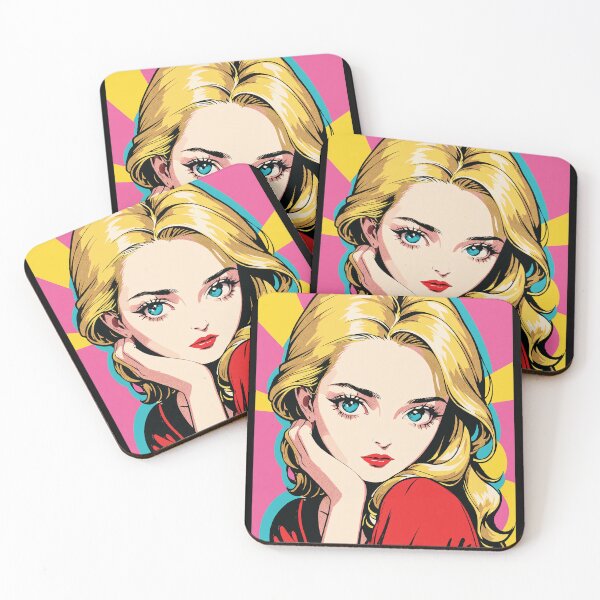 Item preview, Retro Anime Pop Art Blonde Beauty Portrait designed and sold by Oraast.