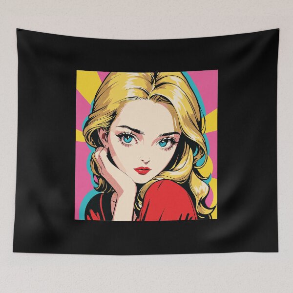 Item preview, Retro Anime Pop Art Blonde Beauty Portrait designed and sold by Oraast.
