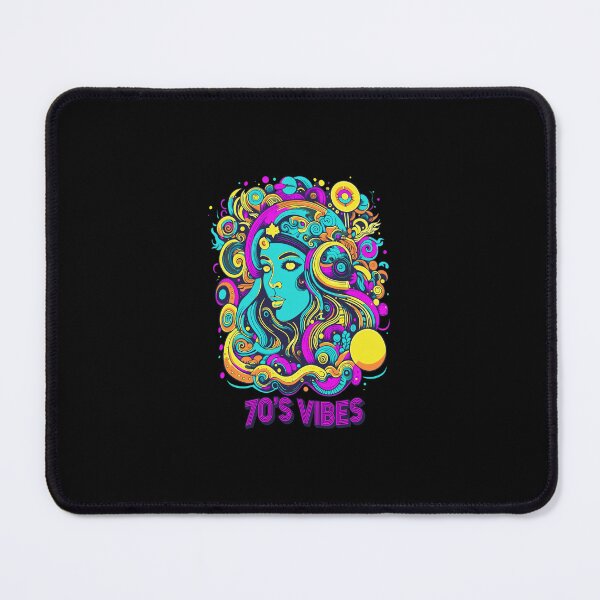 Item preview, Colorful 70s Vibes Psychedelic Woman Portrait Art designed and sold by Oraast.