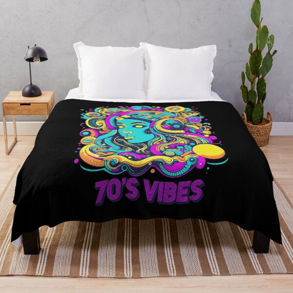 Item preview, Colorful 70s Vibes Psychedelic Woman Portrait Art designed and sold by Oraast.
