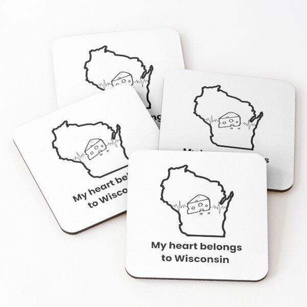 Item preview, My Heart Belongs to Wisconsin – Cheese & Heartbeat Design designed and sold by GiftableGems.