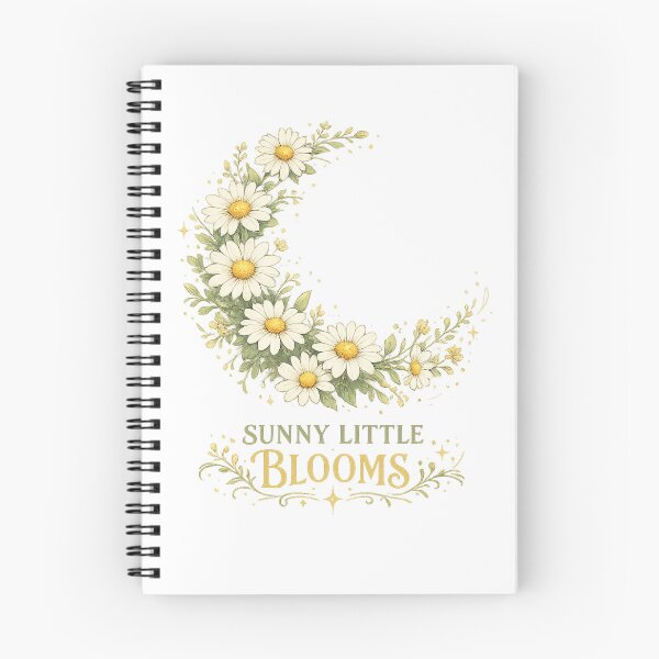 Item preview, Sunny Little Blooms Daisy Crescent Moon Cottagecore Floral Art Design designed and sold by inkoutninja.