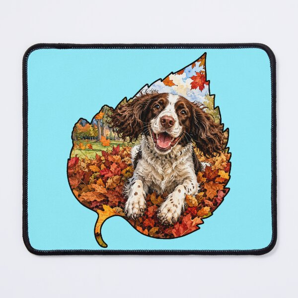 Item preview, Fall English Springer Spaniel Dog Playing In Autumn Leaves designed and sold by Lion and Lamb Design.