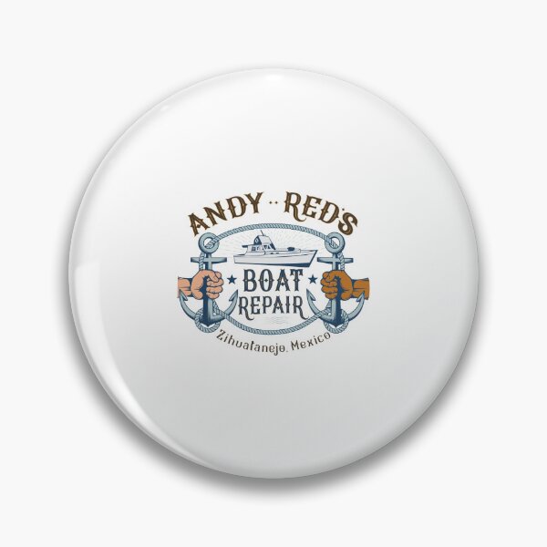 Artikelvorschau, Andy Reds Bootsreparatur Zihuatanejo Mexiko Vintage-Logo entworfen und verkauft von Oraast.