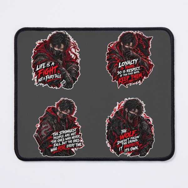 Item preview, Dark Anime Boy Quotes Sticker Pack Edgy Aesthetic Bundle designed and sold by NovaToons.