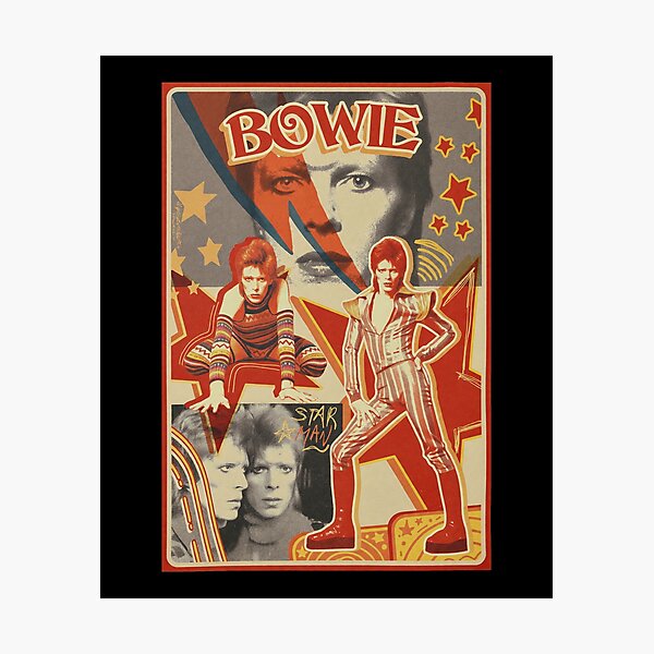 Item preview, David Bowie Retro Glam Rock Star Collage Art designed and sold by Oraast.