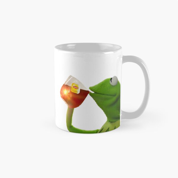 Item preview, Kermit the Frog Sipping Tea Funny Meme Illustration designed and sold by CoronaBeDamned.