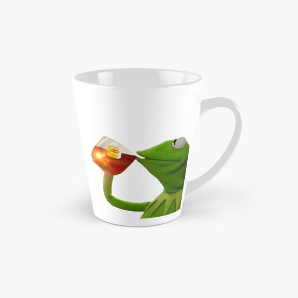 Item preview, Kermit the Frog Sipping Tea Funny Meme Illustration designed and sold by CoronaBeDamned.
