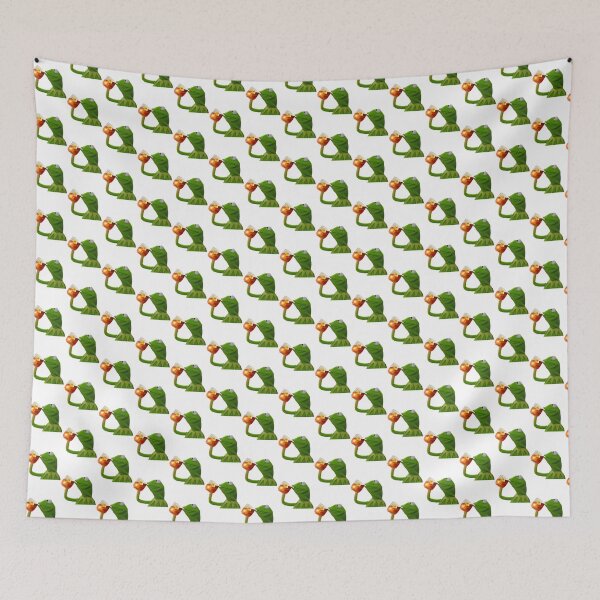 Item preview, Kermit the Frog Sipping Tea Funny Meme Illustration designed and sold by CoronaBeDamned.