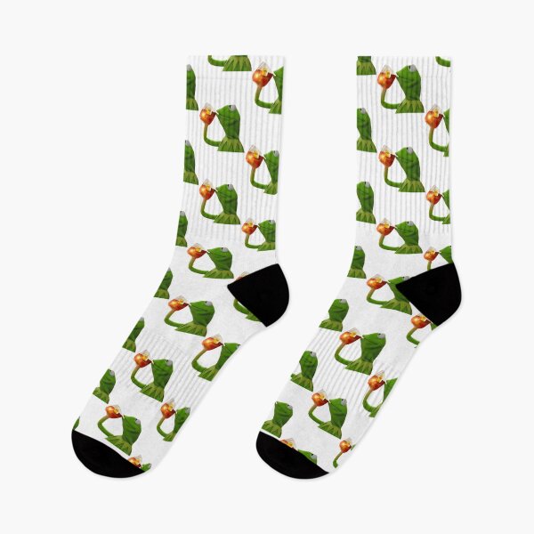 Item preview, Kermit the Frog Sipping Tea Funny Meme Illustration designed and sold by CoronaBeDamned.