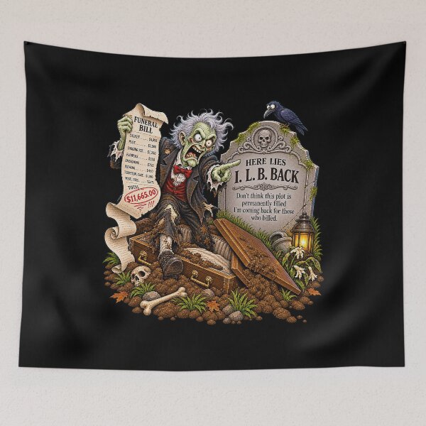 Item preview, ⚡HAUNTED TOMBSTONE COLLECTION - I.L.B. Back - dark version designed and sold by WheelieGdArt.