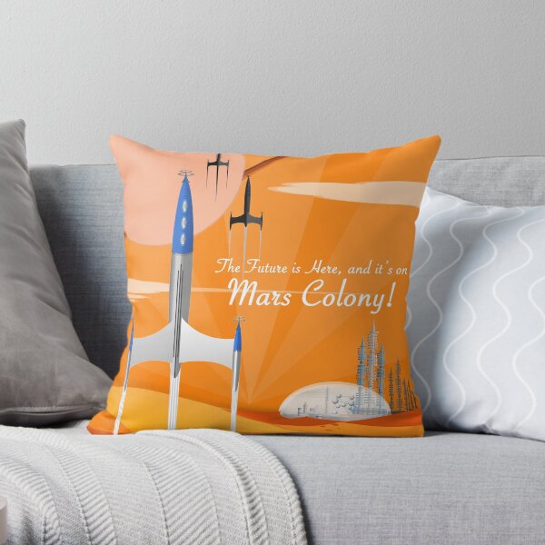 Mars Colony Throw Pillow