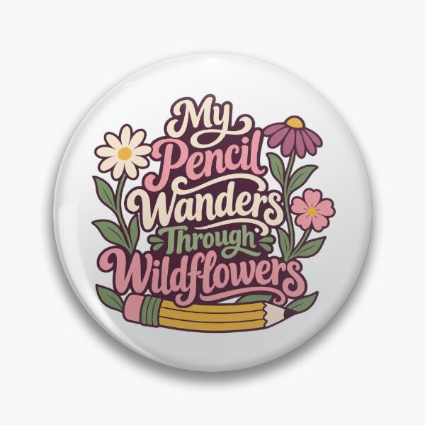 Artikelvorschau, Pencil Wanders Through Wildflowers Floral Art entworfen und verkauft von Bikivuno.