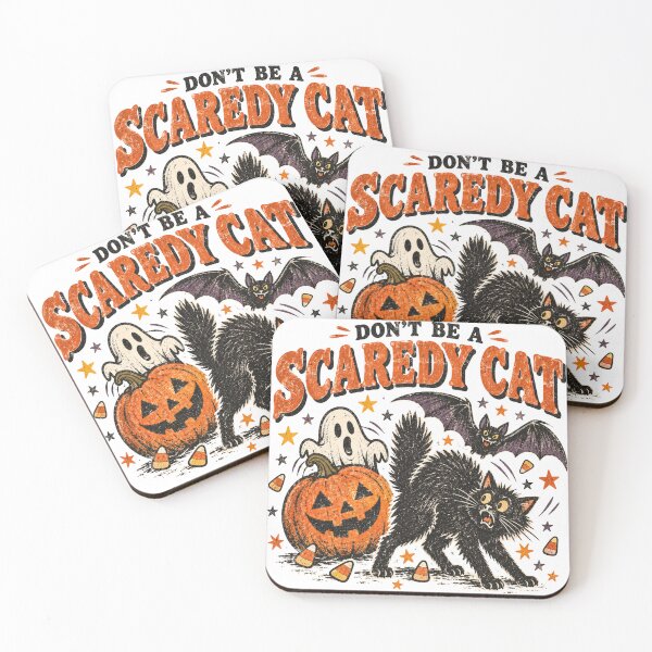 Item preview, Don't Be A Scaredy Cat Halloween designed and sold by GrooveAndGlow.