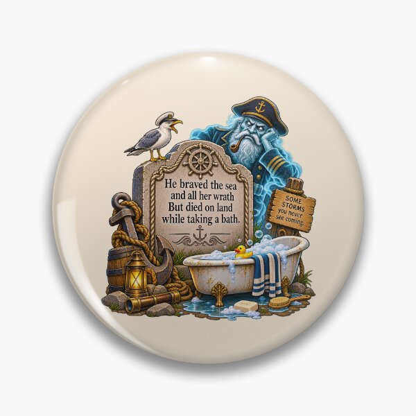 Item preview, ⚡HAUNTED TOMBSTONE COLLECTION - Ghost Captain designed and sold by WheelieGdArt.