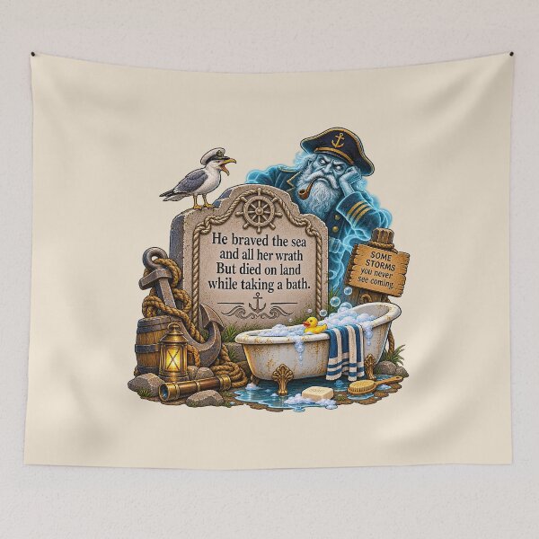 Item preview, ⚡HAUNTED TOMBSTONE COLLECTION - Ghost Captain designed and sold by WheelieGdArt.