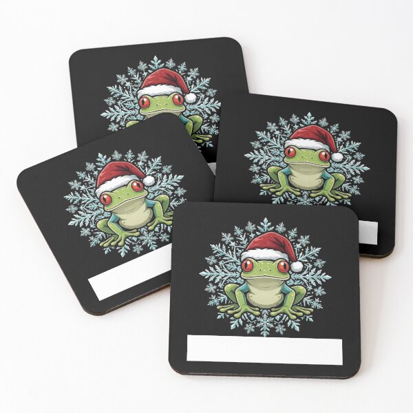 Item preview, Cute Santa Frog with Winter Snowflake Holiday Design designed and sold by MiALopezArt.