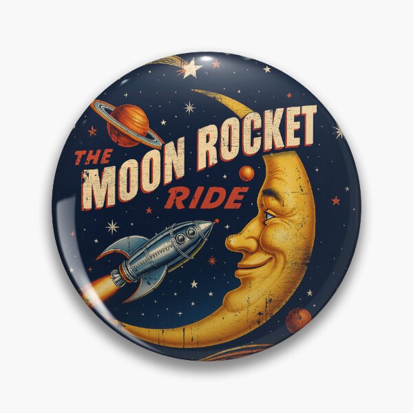 Item preview, The Moon Rocket Ride – Retro Space Carnival Poster designed and sold by monstermangraphic.
