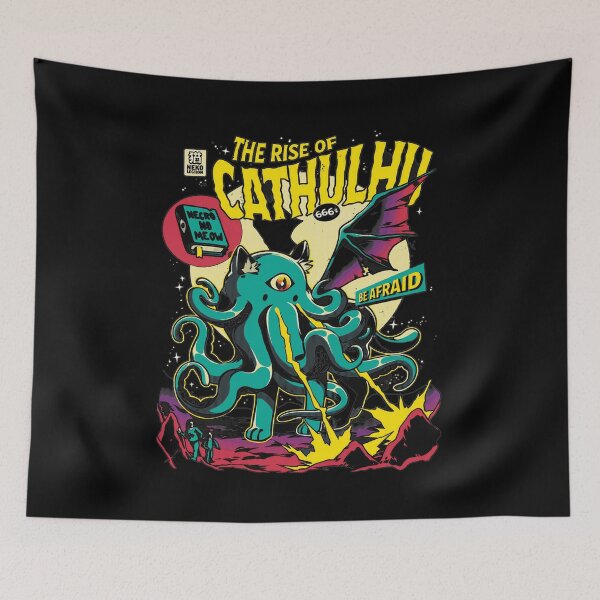 Item preview, The Rise of Cathulhu Cat Cthulhu Wings Tee designed and sold by AndrewGon64544.