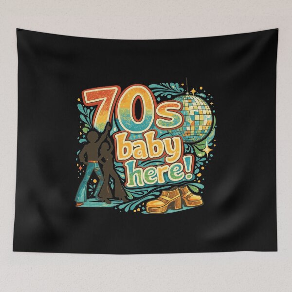 Item preview, 70s Baby Here Retro Disco  designed and sold by Pearchmitt.