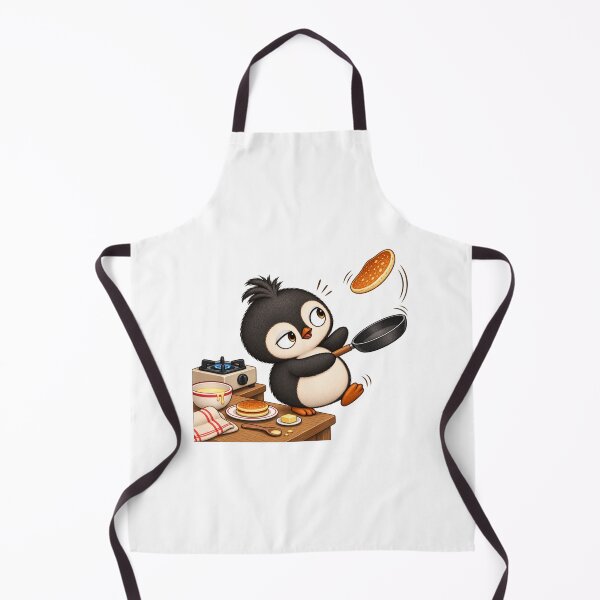 Artikelvorschau, Taro Penguin Flipping Pancake in Kitchen | Cute Cooking Penguin Art entworfen und verkauft von MrDev.
