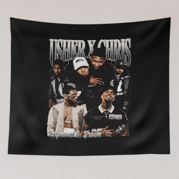Item preview, Usher x Chris Brown Vintage Retro Hip Hop designed and sold by JasonGrav33650.