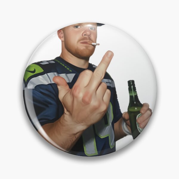 Item preview, Funny Meme Design Featuring Sam Darnold with Middle Finger Gesture in Black designed and sold by Sam te Kiefte.