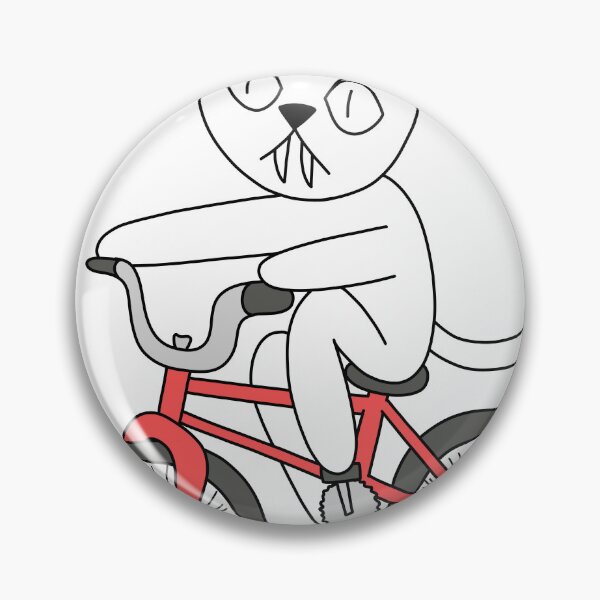 Item preview, mean cat bicycle - white designed and sold by motherbrainart.