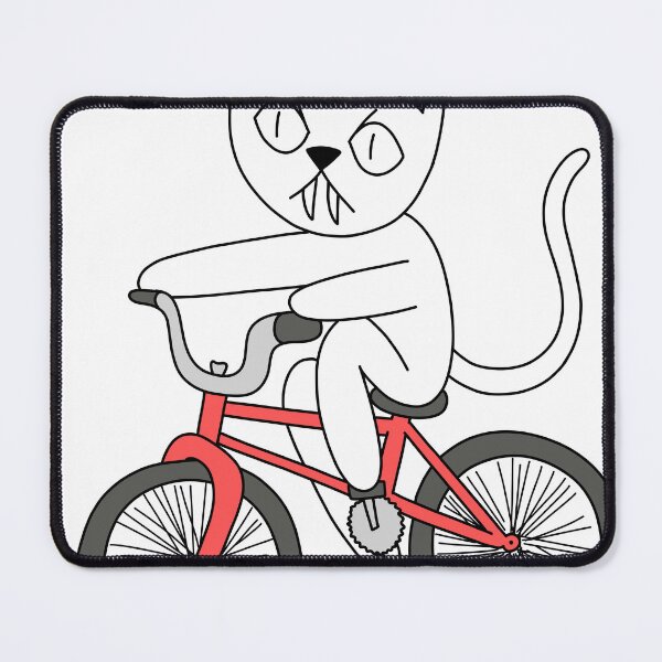 Item preview, mean cat bicycle - white designed and sold by motherbrainart.