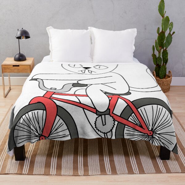 Item preview, mean cat bicycle - white designed and sold by motherbrainart.