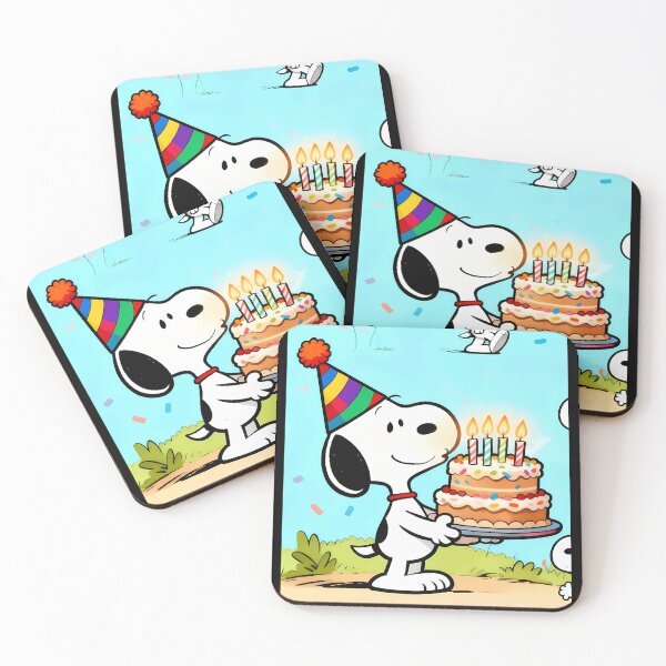 Item preview, Snoopy Birthday Cake Party Pattern designed and sold by Machine-Eye.