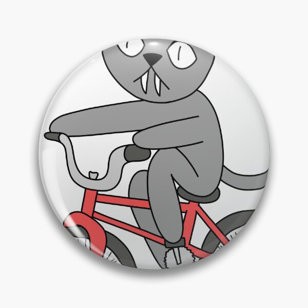 Item preview, mean cat bicycle - gray designed and sold by motherbrainart.