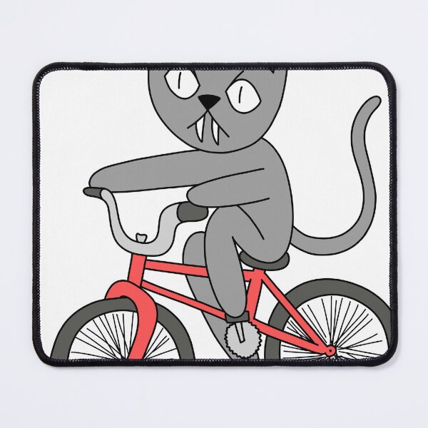 Item preview, mean cat bicycle - gray designed and sold by motherbrainart.