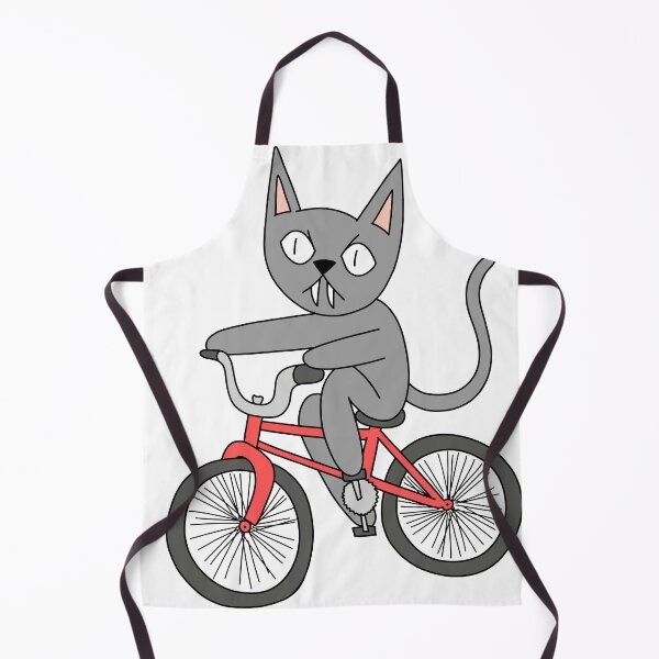 Item preview, mean cat bicycle - gray designed and sold by motherbrainart.