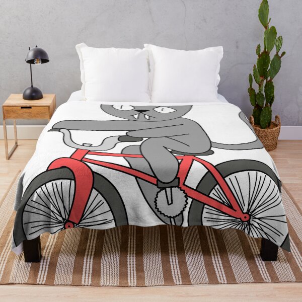 Item preview, mean cat bicycle - gray designed and sold by motherbrainart.