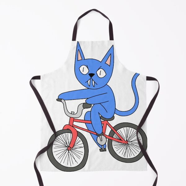 Item preview, mean cat bicycle - blue designed and sold by motherbrainart.